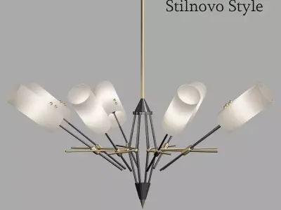 Stilnovo Style Chandelier Low-poly 3D model