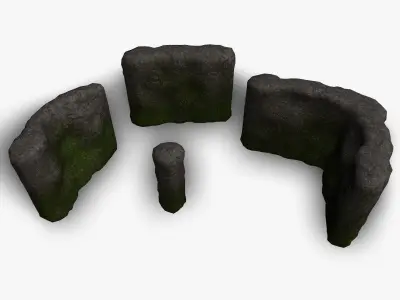Cave Walls Combo - Moss 1 Low-poly 3D model