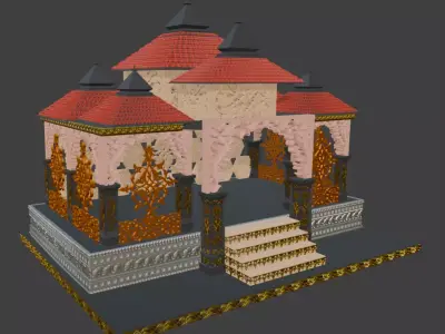 Ornate Indian Temple Pavilion Mandap Mandir 3D print model