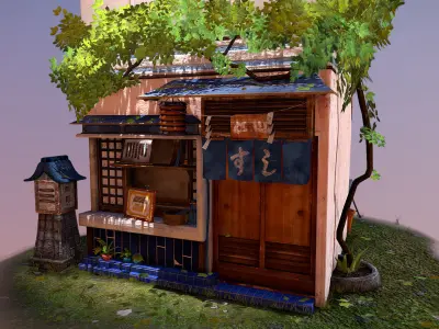 Tokyo Storefronts Low-poly 3D model