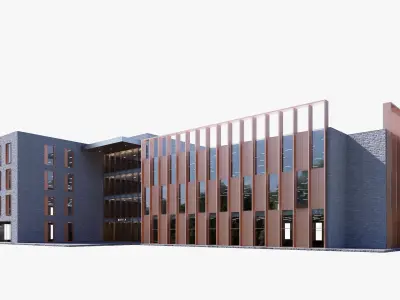 Healthcare building Low-poly 3D model