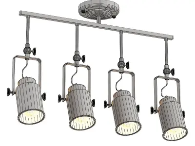 neider-3015-02-04p three light track fixture 3D model