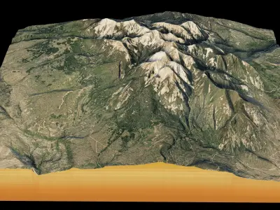 Peak of Mount Waas in the La Sal Mountains 3d terrain 3D model