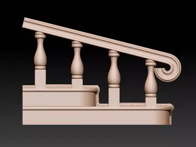 RE Stairs Mansion 01 3D model