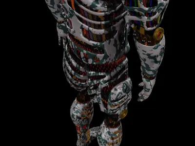 Robot Man With Gun 3D model