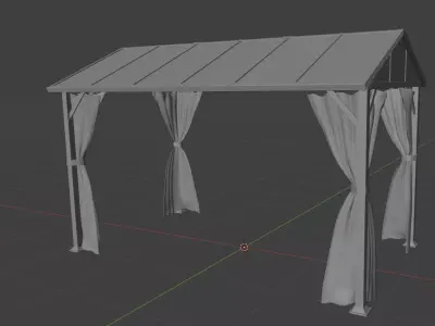 Hardtop Outdoor Gazebo Low-poly 3D model