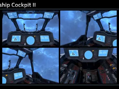 Spaceship Cockpit II Low-poly 3D model