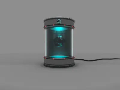 The Machine futuristic device with light 3D model