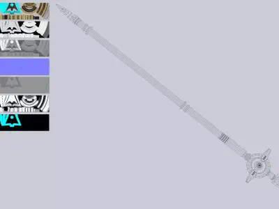 Scifi spear Low-poly 3D model buy