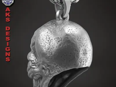  skull Pendant jewelry Alien v1 3D print model