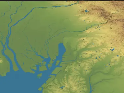 Nagoya - Topography Terrain Low-poly 3D model