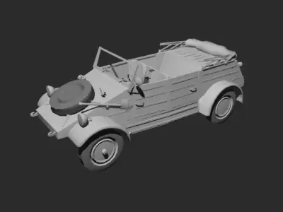 Volkswagen K belwagen Low-poly 3D model