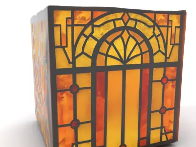 Amber Stained Glass Window model pack Low-poly 3D model
