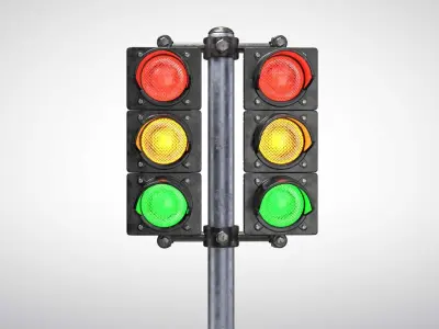 Double Traffic Light 3D model