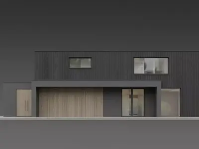Modern Minimalist Two-Story House 3D model