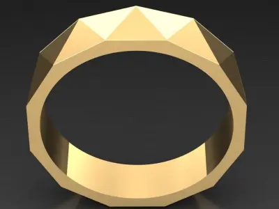 Light Gold Diamond Men Ring 2MR094 3D model