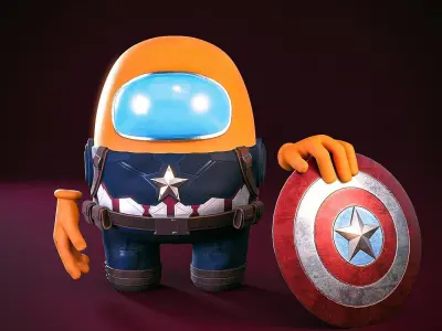 Among Us - Avengers Pack Low-poly 3D model