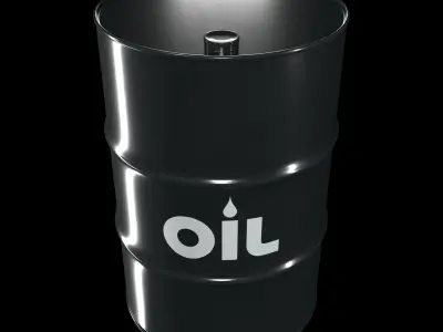 Clean Black Barrel Low-poly 3D model