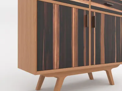 Mid-Century Modern Bookshelves 150 Oslo Low-poly 3D model