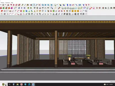 Janapnese garden structure 3D model