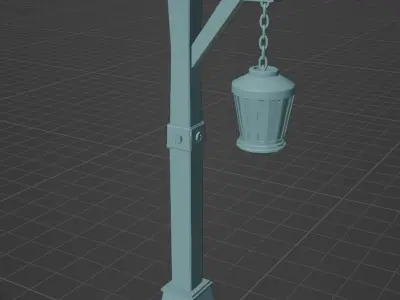 low-poly street lights Low-poly 3D model
