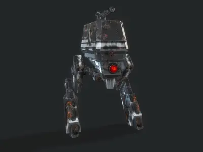 Scout light Mech  Low-poly 3D model