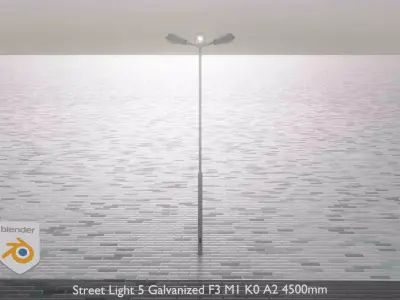 Street Light 5 Galvanized F3 M1 K0 A2 4500mm  Low-poly 3D model
