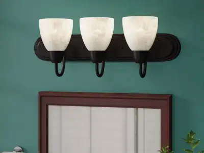 Jefferson 3 - Light Bath Bar - 2 Colour 3D model