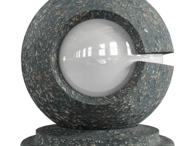 Terrazzo Multicolor Black Texture