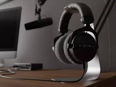 DT 770 Pro headphones 3D model