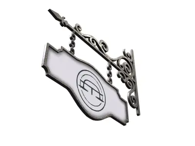 Shop Signage 01 - Game-ready - PBR Low-poly 3D model