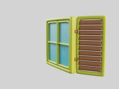 Cartoon Window 19a 3D model