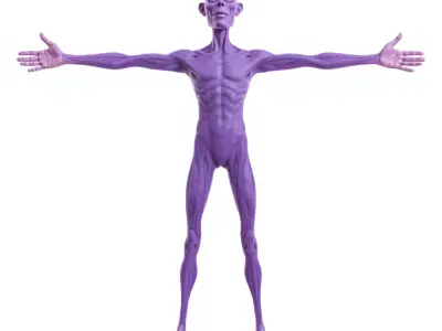 Purple Alien Character model pack Low-poly 3D model