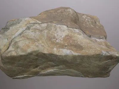 French Coastline Cliff Rock Low-poly 3D model