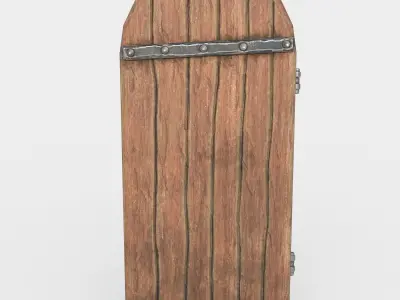 Medieval tavern door Low-poly 3D model