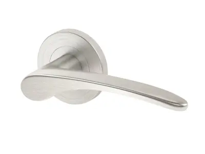 Eurospec Tirolo Satin Stainless Steel Solid Door Handle 3D model