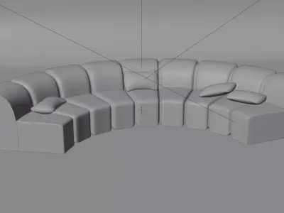 3D armchair and cushions 3D model