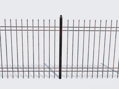 Old Rusty Fence Low-poly 3D model