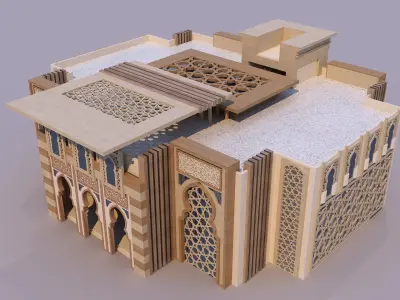 0164 - Islamic Facade Building 3D model