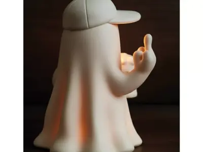 Middle Finger Ghost  Funny Tealight Holder and Figurine 3D print model