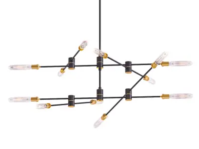 AX340 chandelier gold 3D model