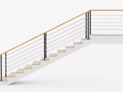 Square Staircase V1 - Modular Modern Interior Stairs Low-poly 3D model