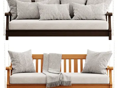 Wrenn Porch Wood Swing by Birch Lane 3D model