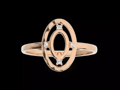 Light Minimalist Diamond Ring Earrings Pendant Set 3D print model 2