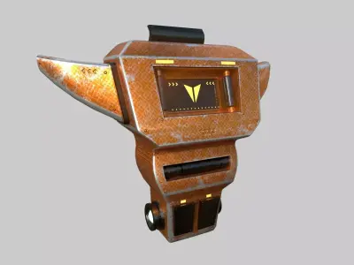 SciFi Backpack 05 Orange - Character Fashion Design Low-poly 3D model