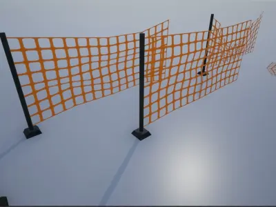 Modular Safety Net Fences Low-poly 3D model