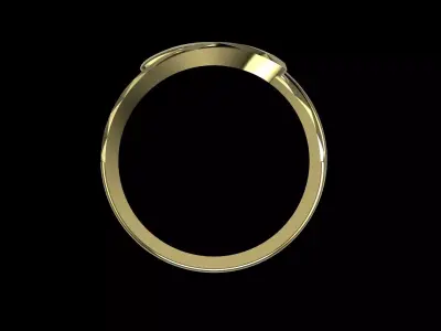 Faceted Intertwining Infinite Loop Ring - 14K Gold 3D print model