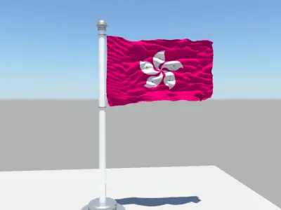 Hong Kong flag 3D model