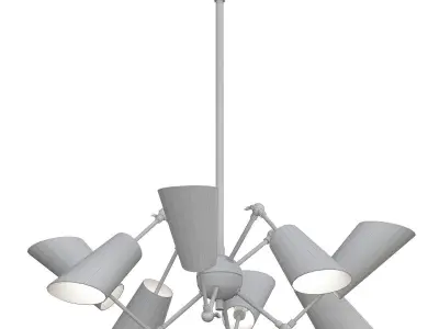 BUCKINGHAM light chandelier in brushed nickel 3D model
