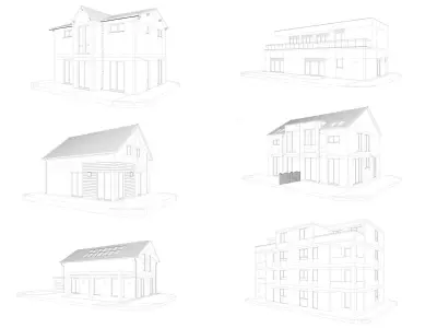 Modern German houses 3D model